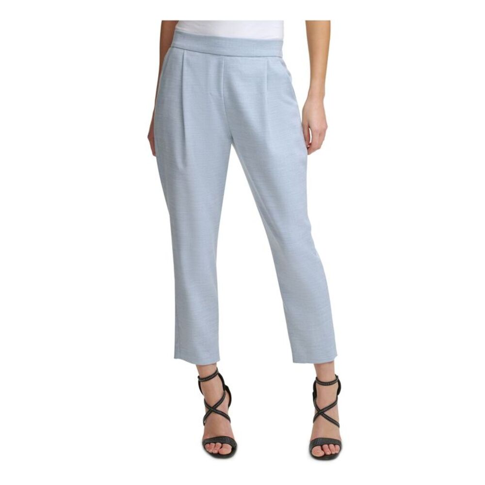 DKNY Womens Blue Stretch Pocketed Elastic Back Waist Ankle Wear To Work Pants 16